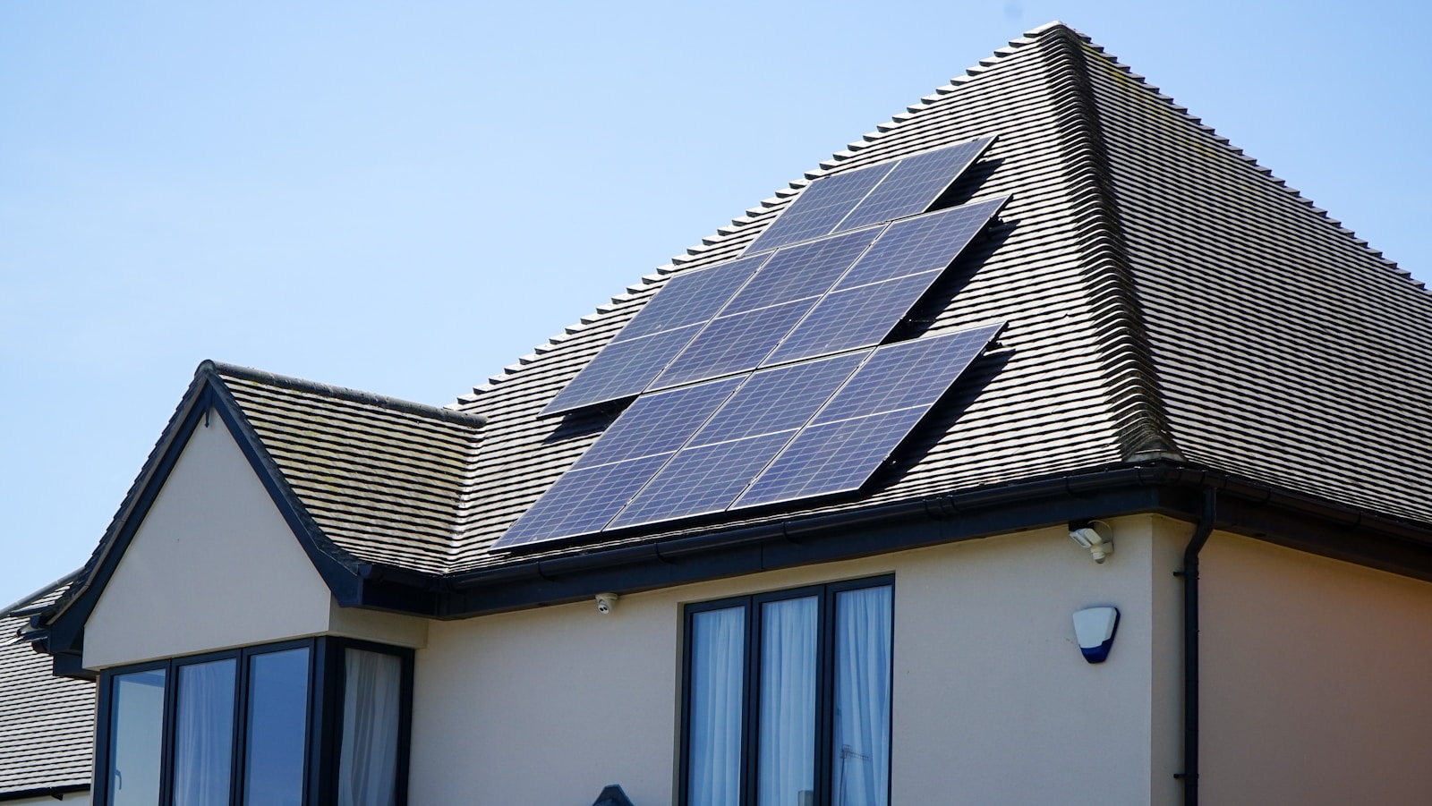 Solar panels on a UK tiled roof